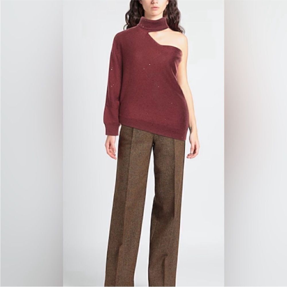 Brunello Cucinelli one shoulder sequin detailed sweater , XS